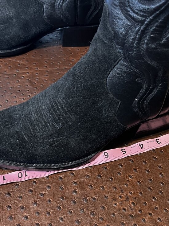 Liberty Boot Co. Black Calfskin Suede Triad Cowboy Boots in Men\'s Size 11.5D main image 8